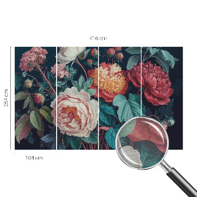Fototapete fürs Wohnzimmer mit bunten Blumenmotiv