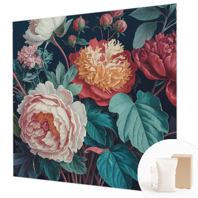 Fototapete fürs Wohnzimmer mit bunten Blumenmotiv