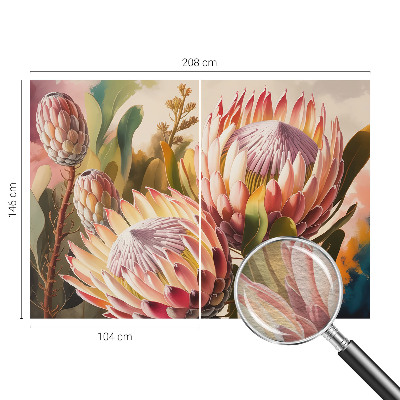 Fototapete fürs Kinderzimmer mit Protea-Blüten als Motiv