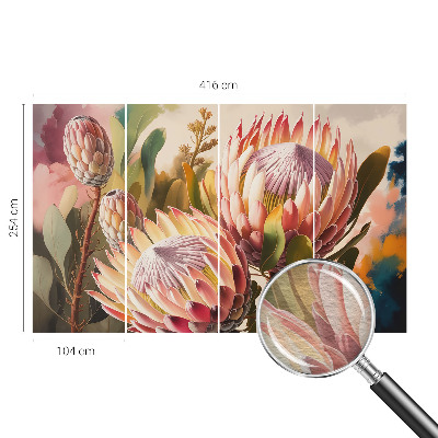 Fototapete fürs Kinderzimmer mit Protea-Blüten als Motiv