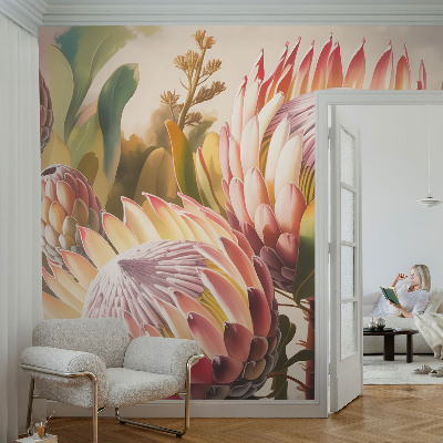 Fototapete fürs Kinderzimmer mit Protea-Blüten als Motiv