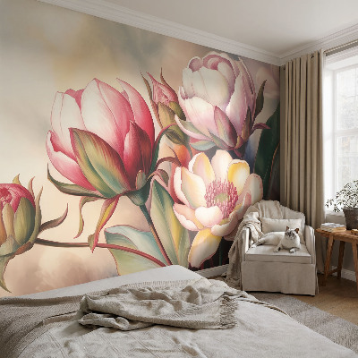 Motivtapete aus Vlies mit einem Blumenstrauß als Motiv