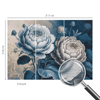 Vlies-Fototapete fürs Schlafzimmer mit romantischem Blumenmotiv