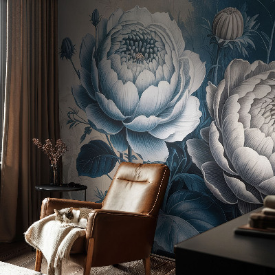 Vlies-Fototapete fürs Schlafzimmer mit romantischem Blumenmotiv