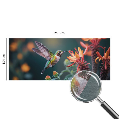 Vlies-Fototapete fürs Wohnzimmer mit Kolibri- und Blumenmotiv