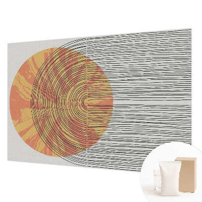 Vliestapete fürs Schlafzimmer mit einem Kreisdesign aus feinen Linien