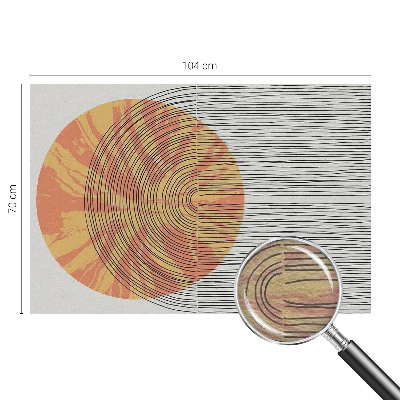 Vliestapete fürs Schlafzimmer mit einem Kreisdesign aus feinen Linien