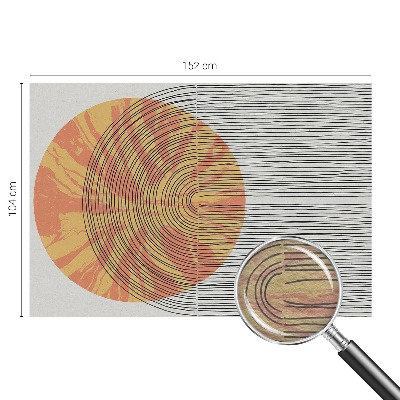Vliestapete fürs Schlafzimmer mit einem Kreisdesign aus feinen Linien