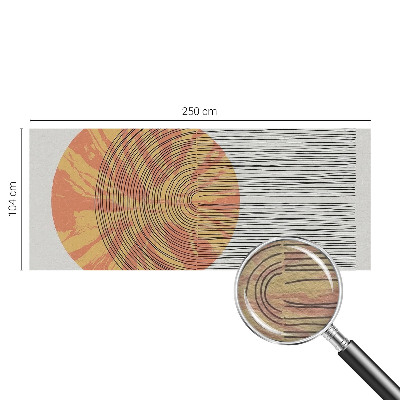 Vliestapete fürs Schlafzimmer mit einem Kreisdesign aus feinen Linien