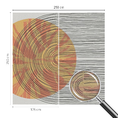Vliestapete fürs Schlafzimmer mit einem Kreisdesign aus feinen Linien