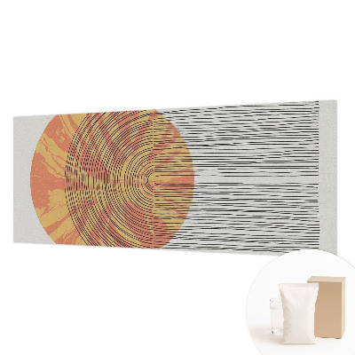 Vliestapete fürs Schlafzimmer mit einem Kreisdesign aus feinen Linien