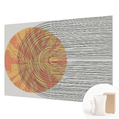 Vliestapete fürs Schlafzimmer mit einem Kreisdesign aus feinen Linien