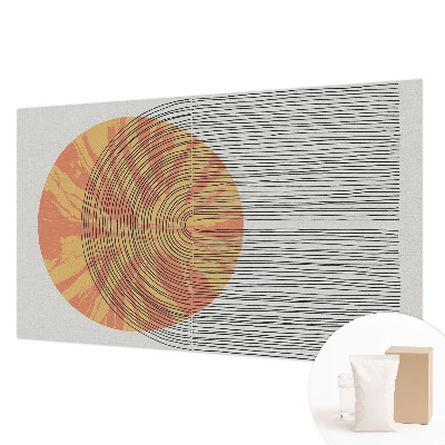 Vliestapete fürs Schlafzimmer mit einem Kreisdesign aus feinen Linien