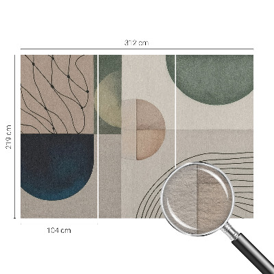Fototapete fürs Wohnzimmer mit geometrischem Formmuster