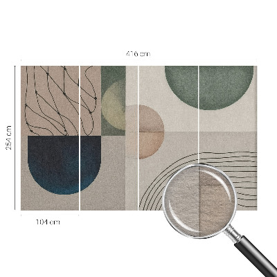 Fototapete fürs Wohnzimmer mit geometrischem Formmuster