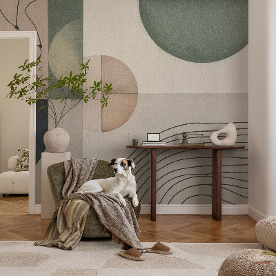 Fototapete fürs Wohnzimmer mit geometrischem Formmuster