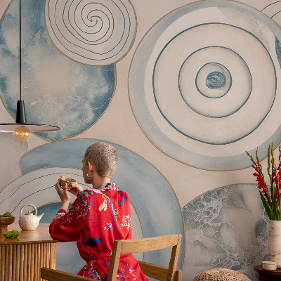 Vlies-Fototapete fürs Schlafzimmer mit Spiralwirbel-Motiv