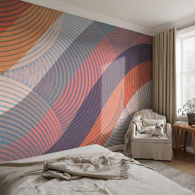 Vlies-Fototapete fürs Wohnzimmer mit bunten Wellen als Motiv