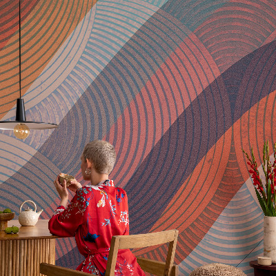 Vlies-Fototapete fürs Wohnzimmer mit bunten Wellen als Motiv