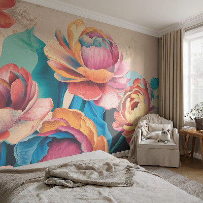 Moderne Vlies-Fototapete Florale Harmonie