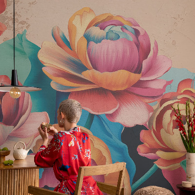 Moderne Vlies-Fototapete mit floralem Motiv