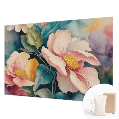 Fototapete fürs Wohnzimmer mit floralem Muster für ein elegantes Ambiente