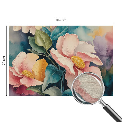 Fototapete fürs Wohnzimmer mit floralem Muster für ein elegantes Ambiente