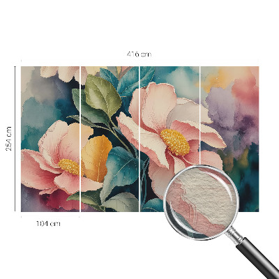 Fototapete fürs Wohnzimmer mit floralem Muster für ein elegantes Ambiente