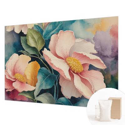 Fototapete fürs Wohnzimmer mit floralem Muster für ein elegantes Ambiente