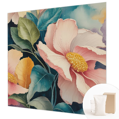 Fototapete fürs Wohnzimmer mit floralem Muster für ein elegantes Ambiente