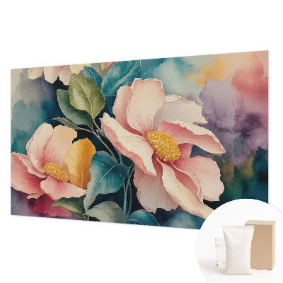 Fototapete fürs Wohnzimmer mit floralem Muster für ein elegantes Ambiente