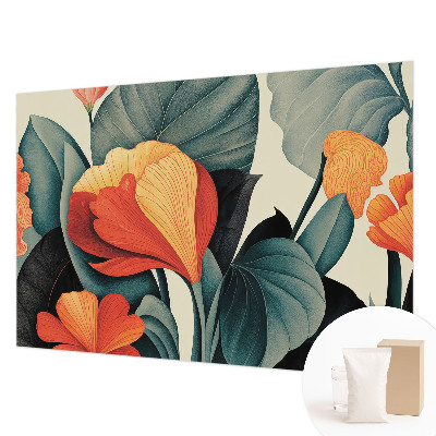 Vlies-Fototapete fürs Wohnzimmer mit bunten Blumen als Motiv