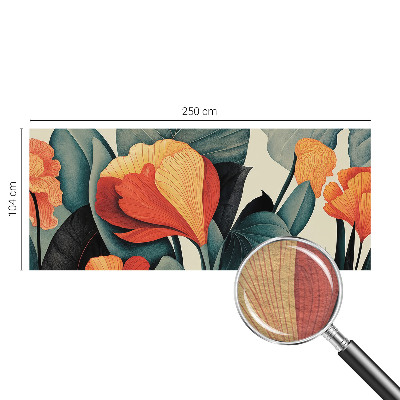 Vlies-Fototapete fürs Wohnzimmer mit bunten Blumen als Motiv