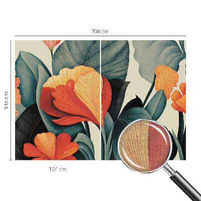 Vlies-Fototapete fürs Wohnzimmer mit bunten Blumen als Motiv