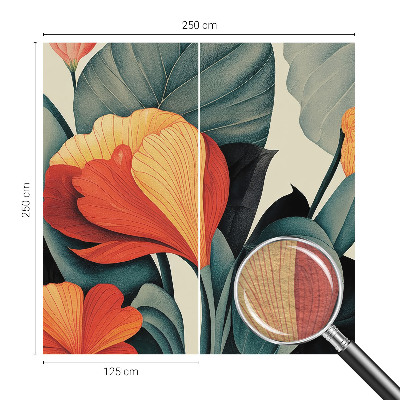 Vlies-Fototapete fürs Wohnzimmer mit bunten Blumen als Motiv