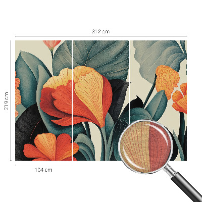 Vlies-Fototapete fürs Wohnzimmer mit bunten Blumen als Motiv
