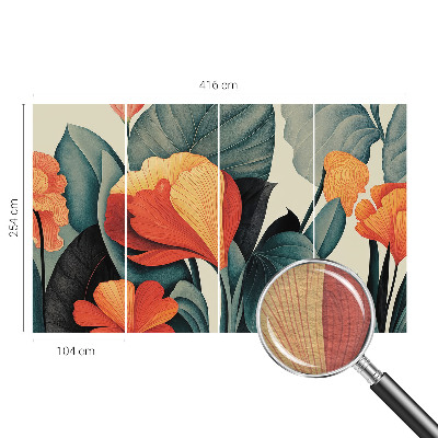 Vlies-Fototapete fürs Wohnzimmer mit bunten Blumen als Motiv