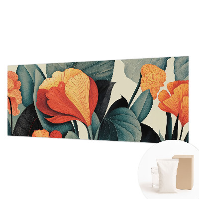 Vlies-Fototapete fürs Wohnzimmer mit bunten Blumen als Motiv
