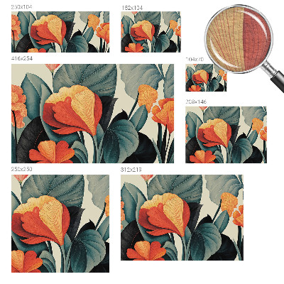 Vlies-Fototapete fürs Wohnzimmer mit bunten Blumen als Motiv