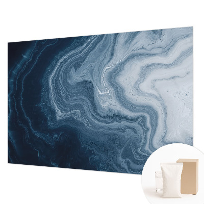 Vliestapete fürs Schlafzimmer mit blauem Wellendesign