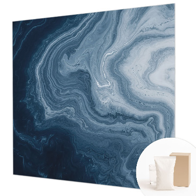 Vliestapete fürs Schlafzimmer mit blauem Wellendesign