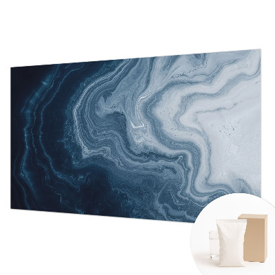 Vliestapete fürs Schlafzimmer mit blauem Wellendesign