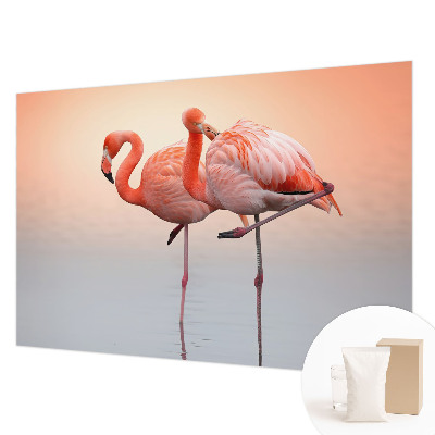 Bildtapete mit zartem Flamingo-Motiv