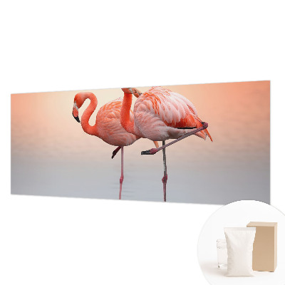 Bildtapete mit zartem Flamingo-Motiv