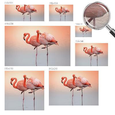 Bildtapete mit zartem Flamingo-Motiv