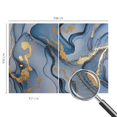 Fototapete fürs Schlafzimmer mit blauem Wellenmuster
