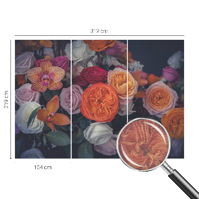 Fototapete aus Vlies mit buntem Blumenstrauß als Motiv