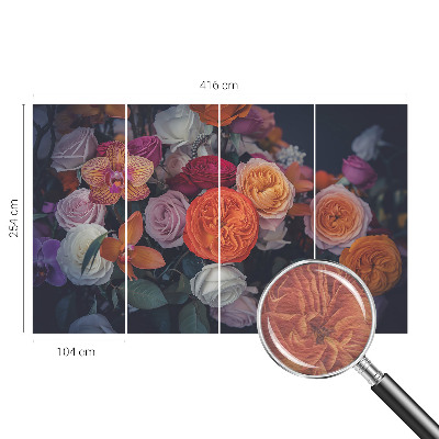 Fototapete aus Vlies mit buntem Blumenstrauß als Motiv