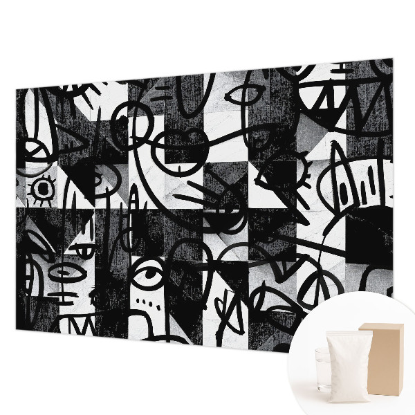 Vlies-Fototapete fürs Schlafzimmer mit Motiv 'Chaos zeichnen' für eine kreative Wanddekoration