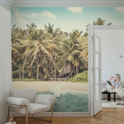 Wand-Fototapete mit tropischem Strandmotiv